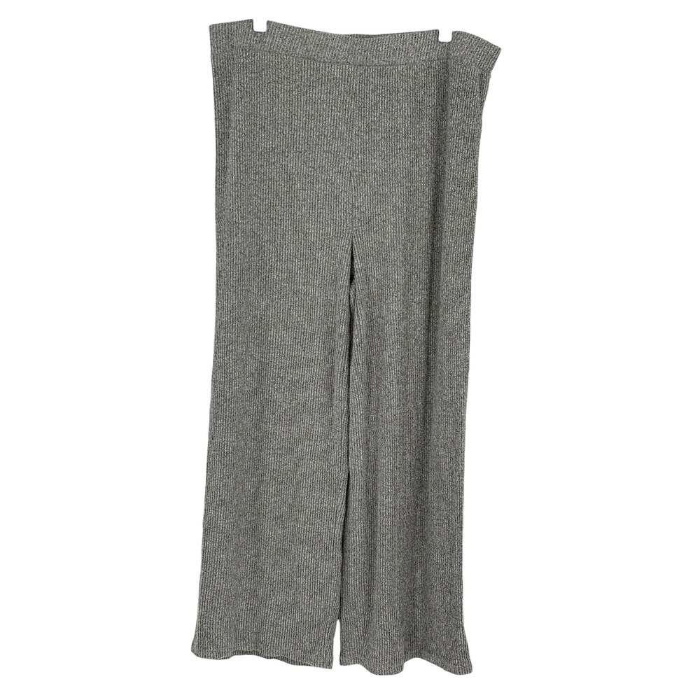 No Boundaries Ribbed Knit Pants Gray Wide Leg Elastic Waist‎ XXL/2XG
